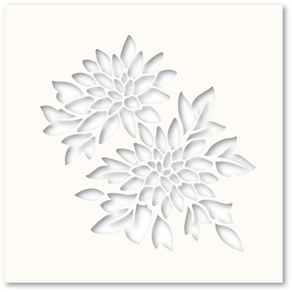 Poppystamps  Chrysanthemum Stencil 6x6 