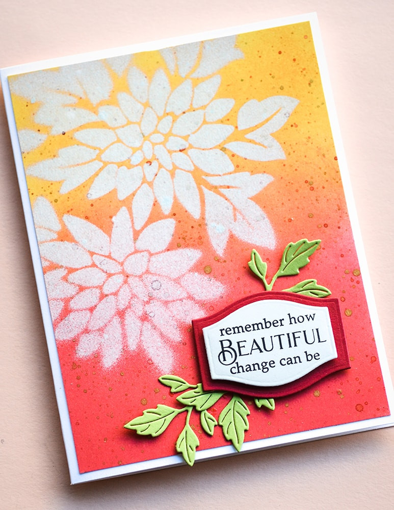 Poppystamps  Chrysanthemum Stencil 6x6 