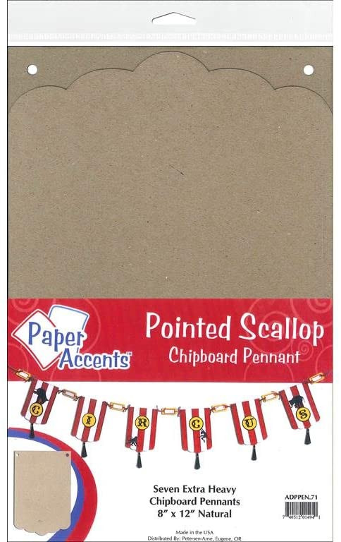 Paper Accents ChipPennantPointedScallop 8x12 ChipPenPointdScallop