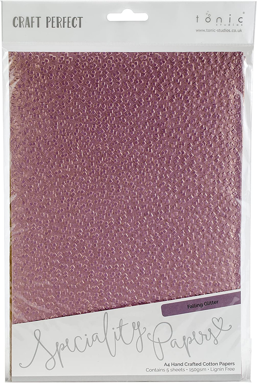 Craft Perfect A4 Handcrafted Cotton Papers - Falling Glitter