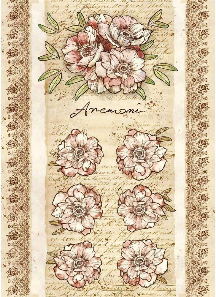 Stamperia A4 Rice Paper - Anemone