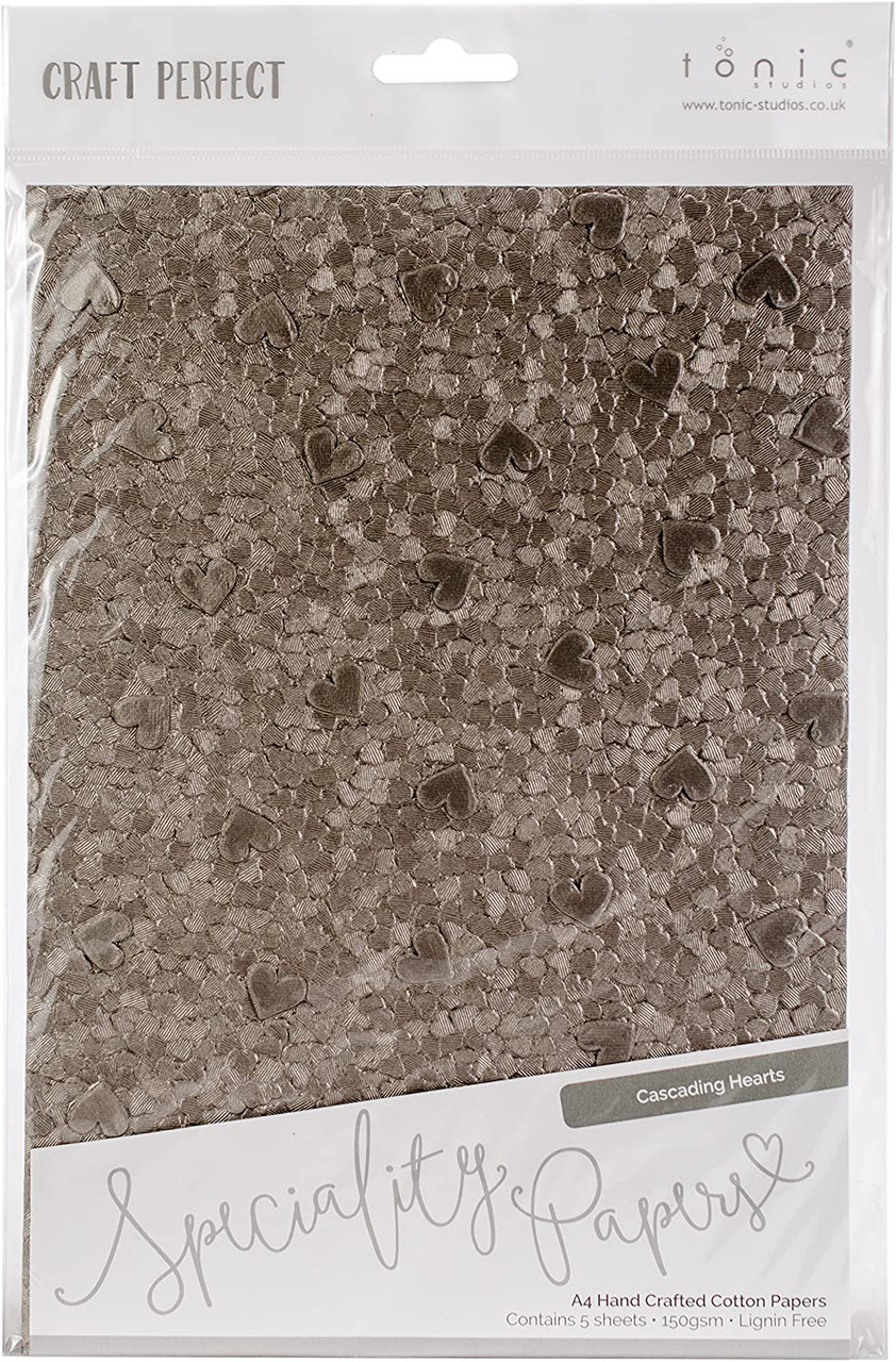 Craft Perfect A4 Handcrafted Cotton Papers - Cascading Hearts