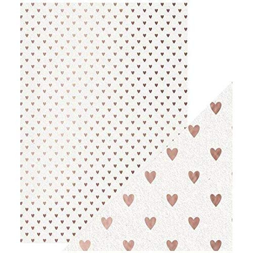 Craft Perfect- A4 Foiled Kraft Card- Rose Gold Hearts- 9346E
