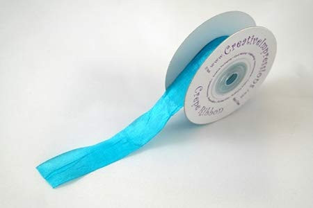 Creative Impressions Crepe Ribbon 3/4" Aqua Crepe Ribbon- 25 Yards