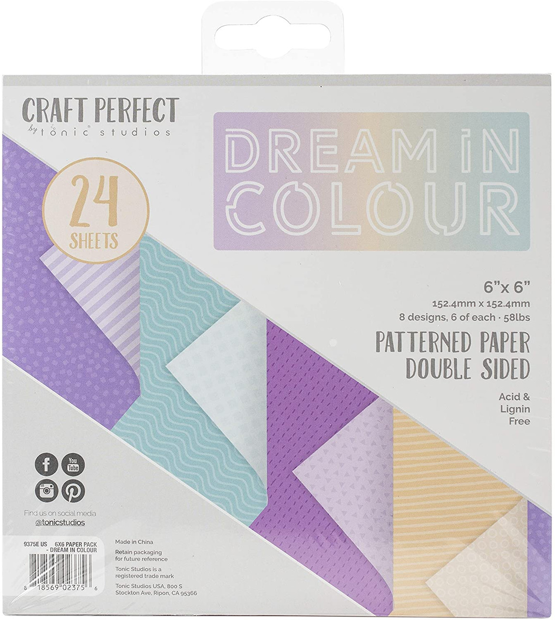 Craft Perfect Dream in Colour Patterned Paper Pack 6x6 Double Sided paper