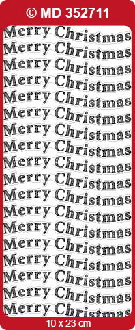 TEXT LABELS Silver Transparent MD352711 MERRY CHRISTMAS Peel Stickers Labels One 9x4 Sheet