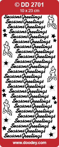 DD2701 SILVER Season Greetings Peel Stickers One 9x4 Sheet
