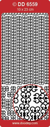 DD6559 Frames & Corners Baroque SILVER Peel Stickers One 9x4 Sheet