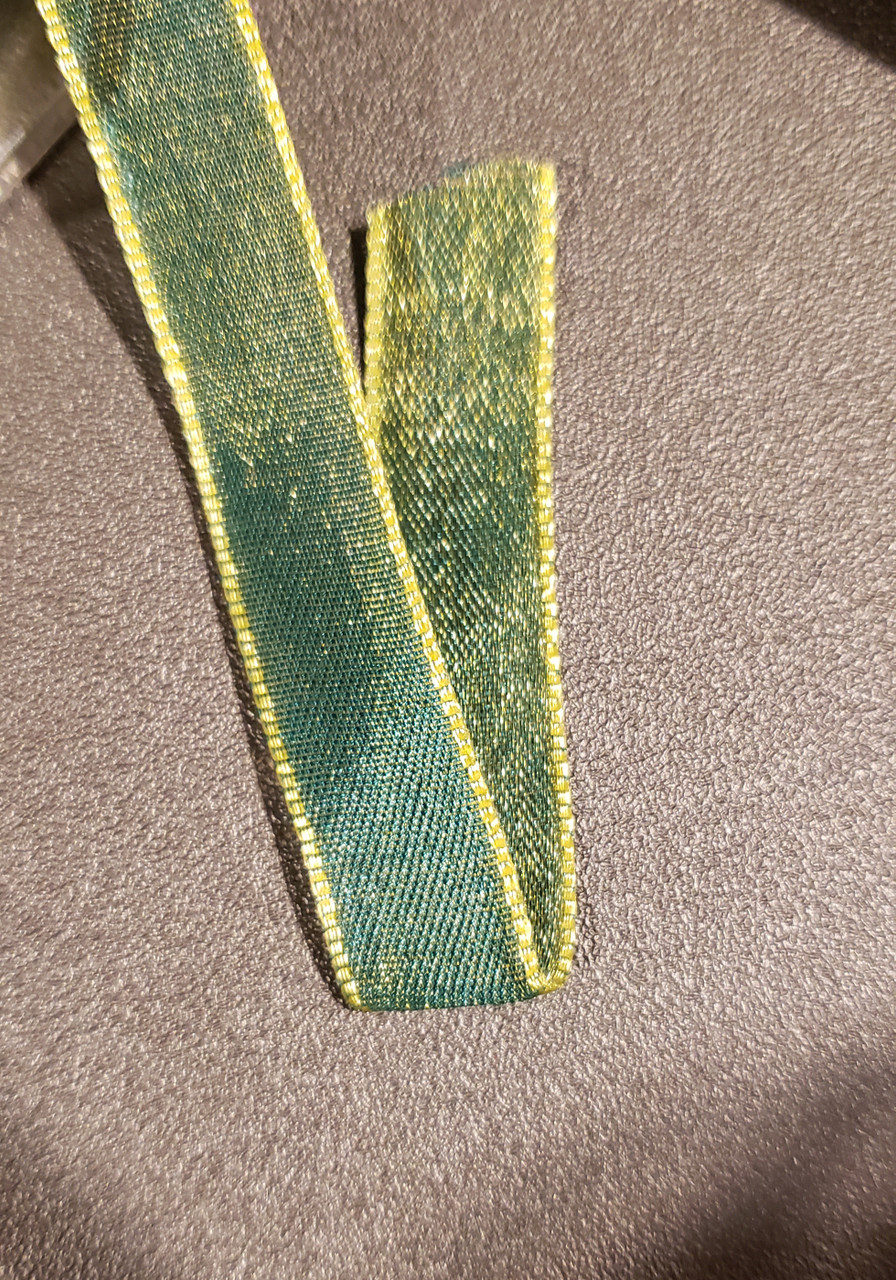 1/2 Inch Woven Iridescent Ribbon Parrot Green