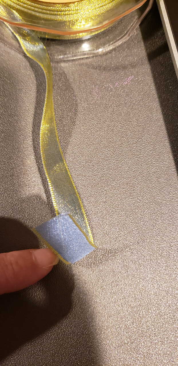 1/2 Inch Woven Iridescent Ribbon Blue/Green