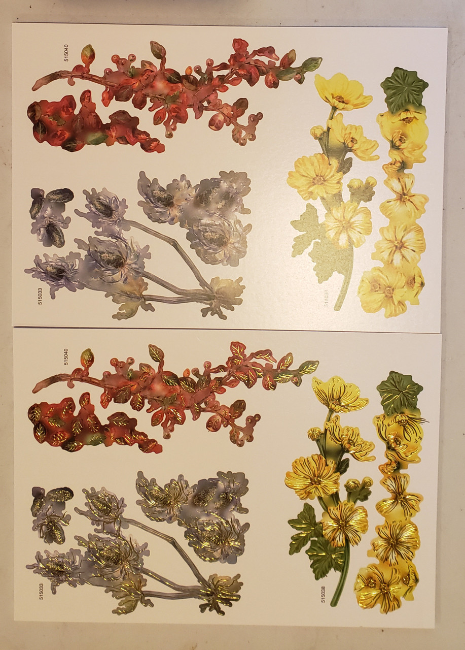 Tattered Lace 3D Decoupage- In The Field Set 1- Includes 3 dies: Cotoneaster (515040), Lavatera (515038), and Thistle (515033) w/ matching Charisma papers