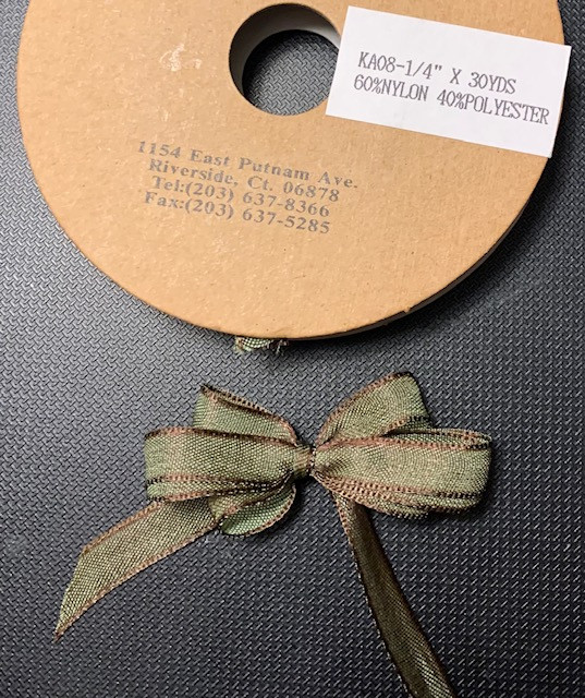 1/4 Inch Woven Iridescent Ribbon -KA08 - OLIVE/BROWN 