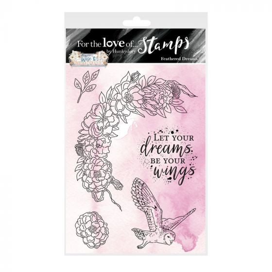 Hunkydory For the Love of Stamps- Wise & Beautiful- Feathered Dreams - A6 Stamp Set