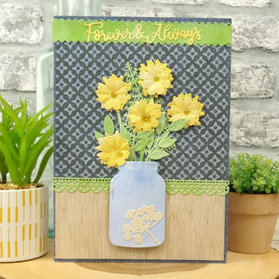 Hunkydory Moonstone Cutting Dies- A Jar Full of Wildflowers MSTONE237