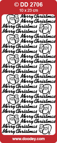 DOODEY DD2706 BLACK Christmas Text Stickers Peel Outline