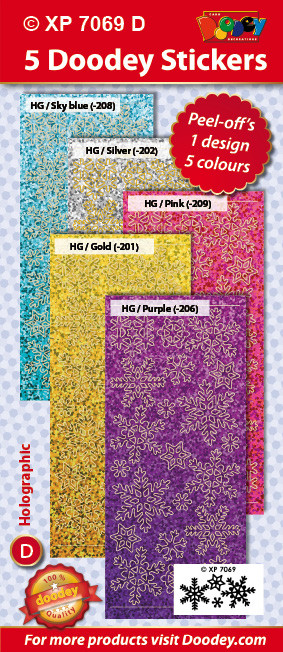 PASTEL Snowflakes Holographic Sky Blue, Gold, Pink, Silver, Purple Stickers Set Peel