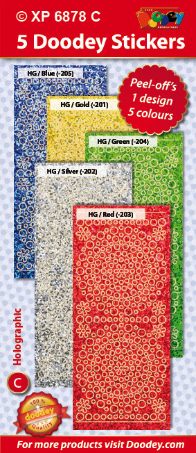 BRIGHT Hobby Dots Big & Small Holographic Blue Gold Green Silver Red Stickers Set Peel