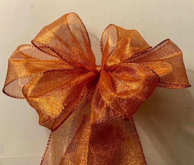 Textured Metallic Ribbon W/Wired Edge 2.5"X15yd --Copper