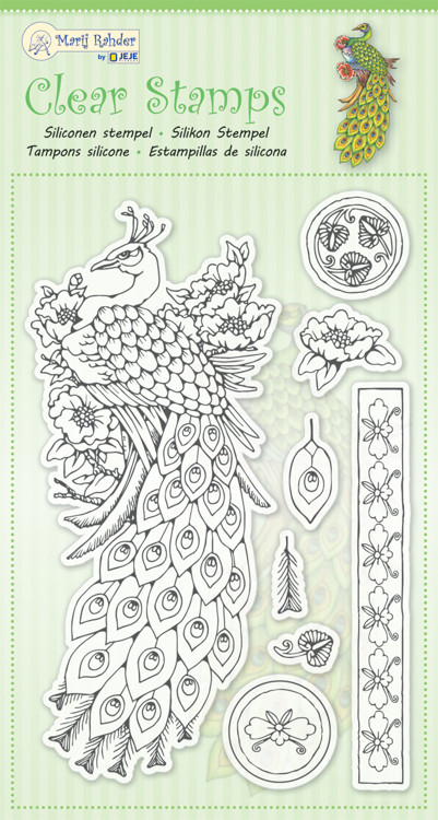JEJE MRJ Clear stamps Peacock - 9 Stamps 9.0055