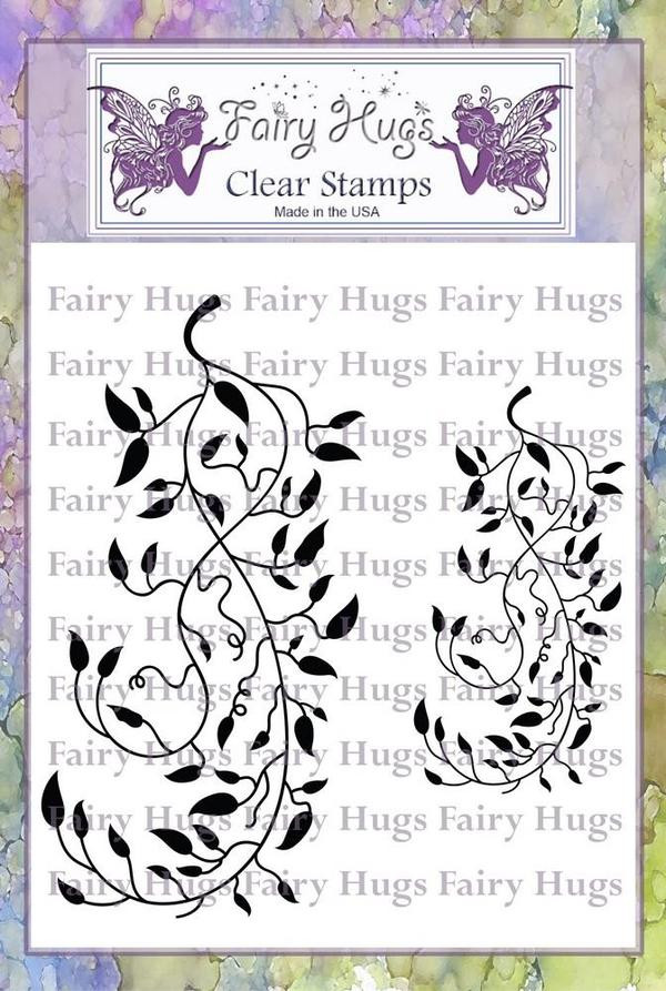 Fairy Hugs Stamp -Leafy Scrolls