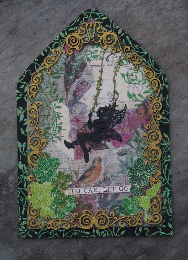 Fairy Hugs Stamp -Leafy Scrolls