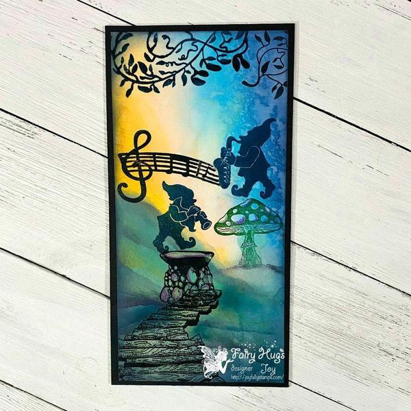 Fairy Hugs Stamp -Leafy Scrolls