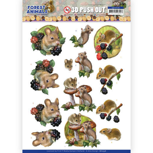 3D Push Out - Amy Design – Forest Animals - Mouse
