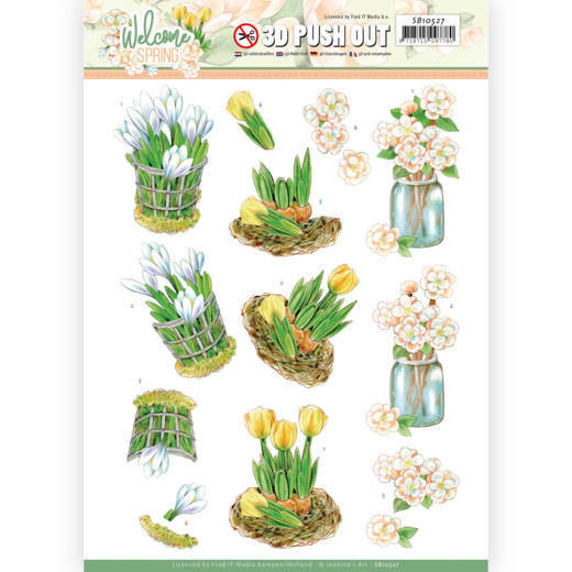 3D Push Out - Jeanine's Art – Welcome Spring - Yellow Tulips SB10527