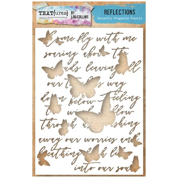 TEXT{URES} A5 STENCIL Reflections Butterfly Fragments Stencil