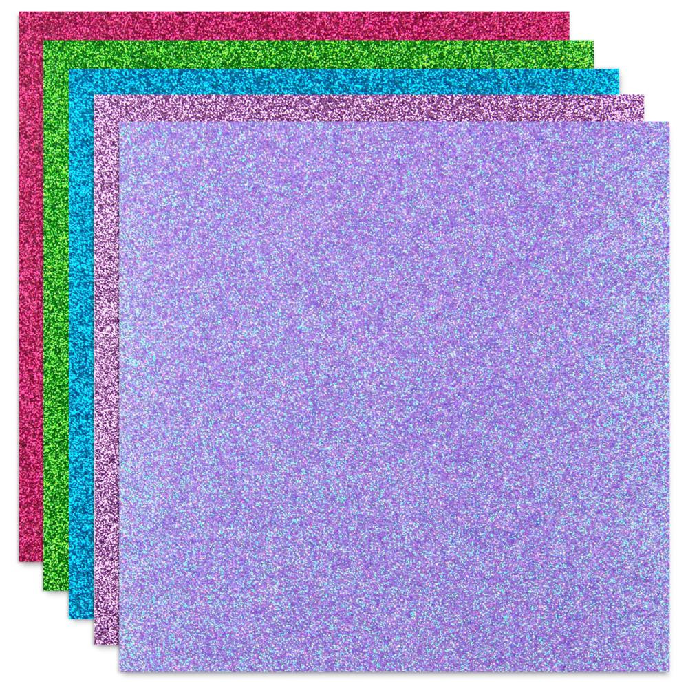 ETC Papers Non-shed Glitter 12"x12" Cardstock- Summer