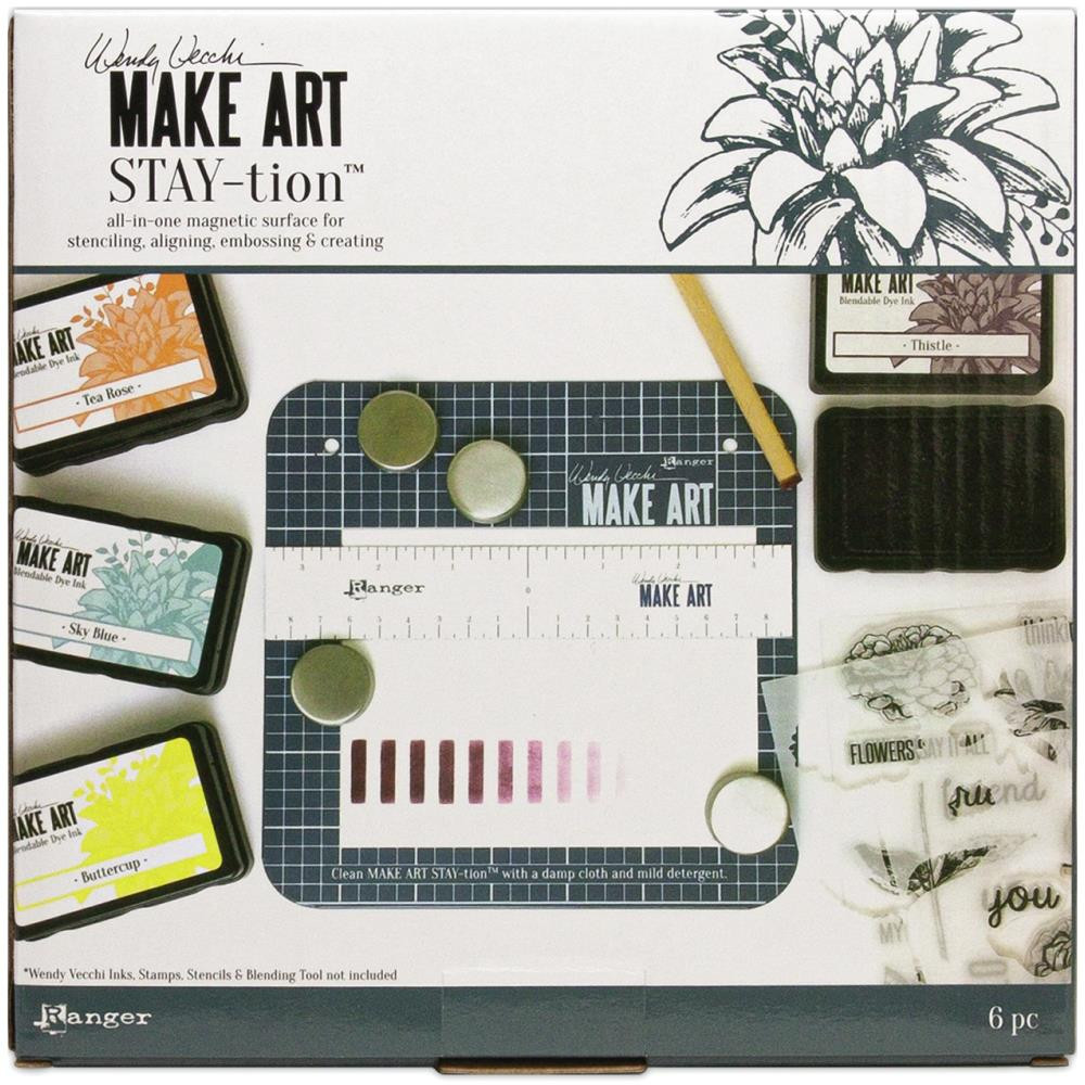 Wendy Vecchi Make Art Stay-tion 7x7 Magnetic Crafting Surface & Magnets