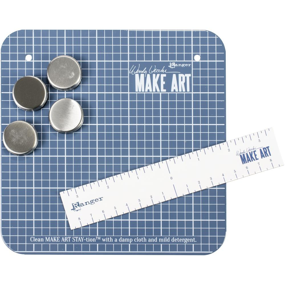 Wendy Vecchi Make Art Stay-tion 7x7 Magnetic Crafting Surface & Magnets