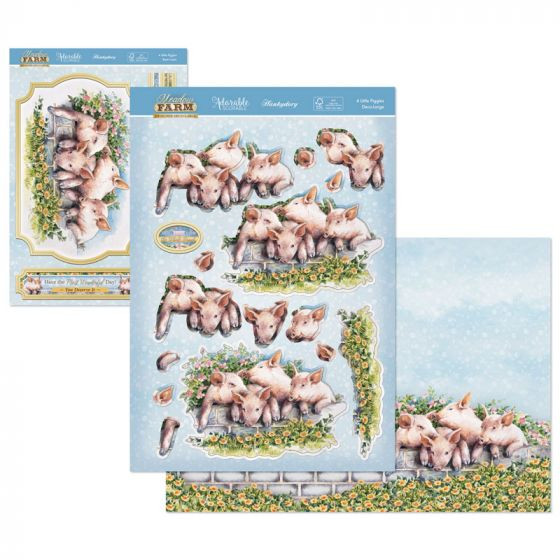 Hunkydory - Meadow Farm Deco-Large Topper Set - 4 Little Pigs