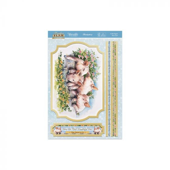 Hunkydory - Meadow Farm Deco-Large Topper Set - 4 Little Pigs