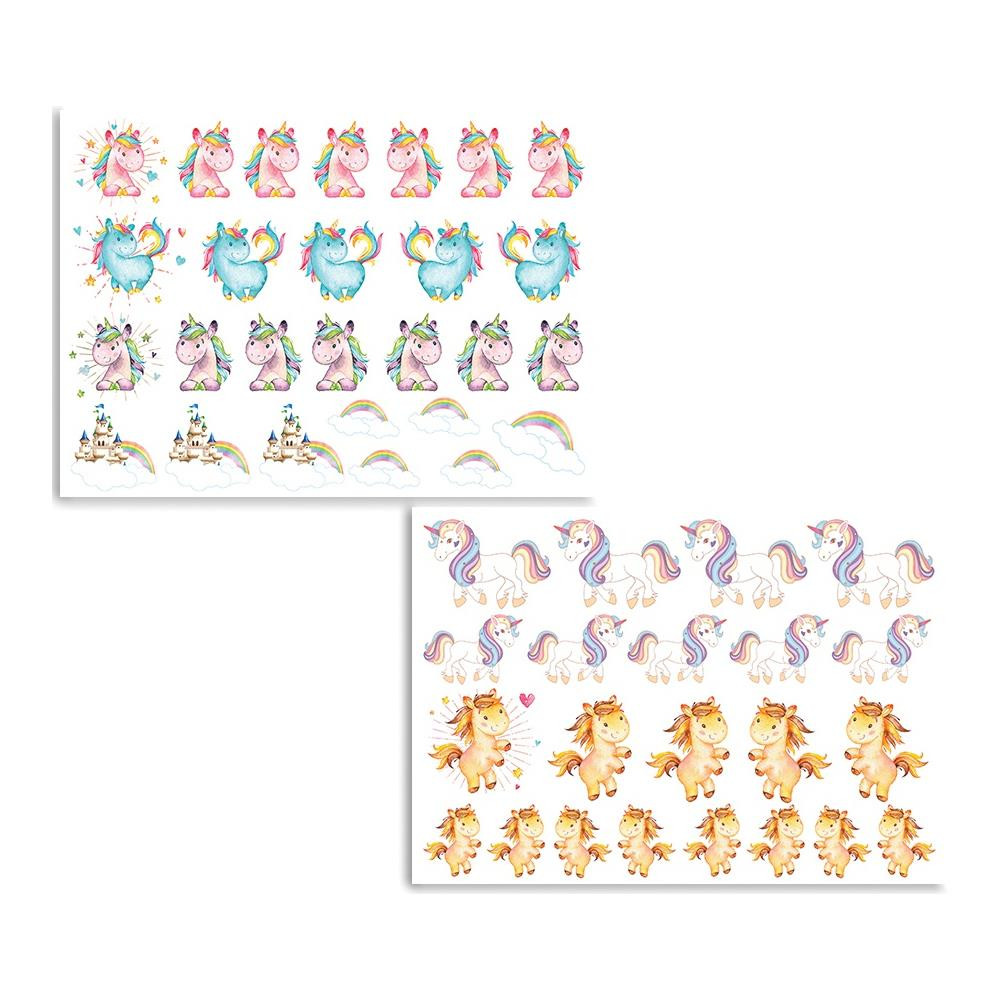 Dress My Craft Magical Unicorns Motif Sheets- 2, A4 sheets- 49 Motifs