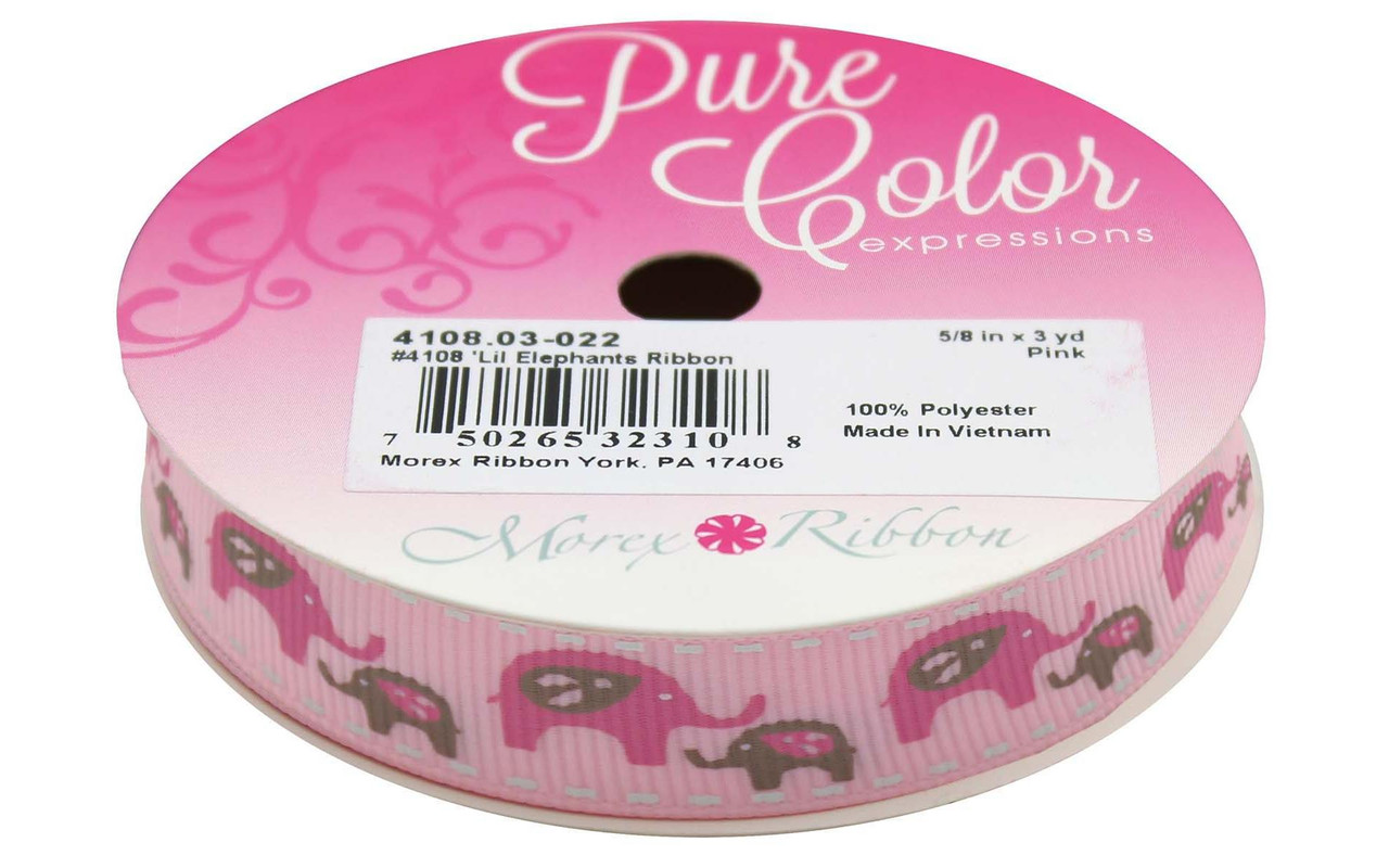 Morex 4198 Lil Elephant RIbbon 5/8 inch 3yards
