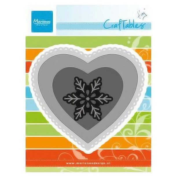 Ecstasy Crafts Marianne Design Craftables Dies, 4.25 by 3.75-Inch, 3 Hearts and Snowflake