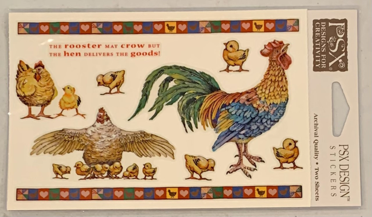 PSX Stickers Rooster and Chicken Stickers SH6475