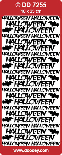DOODEY DD7255 SILVER Halloween Peel Stickers One 9x4 Sheet