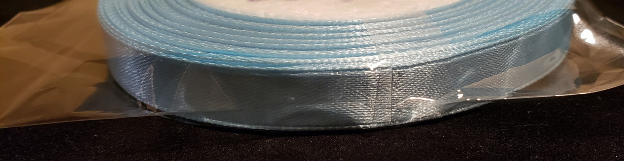 25 yd Satin Ribbon 2/5" BABY BLUE Approx. 25-yards