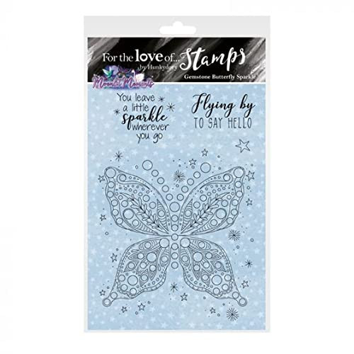 Hunkydory Crafts- for The Love of Stamps - Gemstone Butterfly Sparkle A6 Stamp - FTLS822