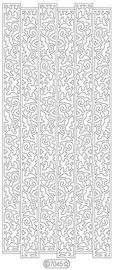 Starform GLITTER Transparent SILVER N7045 RIBBON LEAVES Stickers Leaves Beautiful Elegant Peel Outline