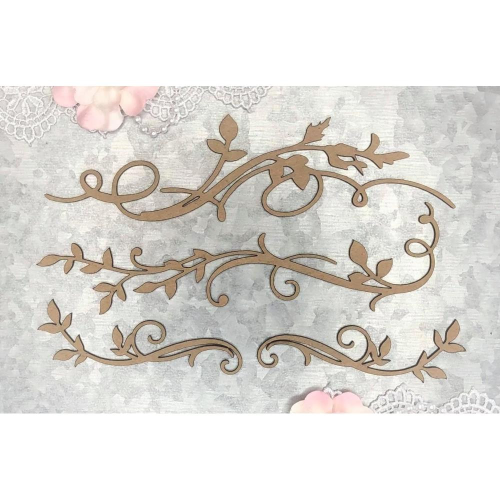 Scrapaholics Laser Cut Chipboard 1.8mm Thick- Leafy Flourish Set 2