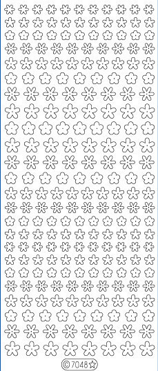 Starform GLITTER TRANSPARENT SILVER N7048 MINI FLOWERS Stickers Peel Outline