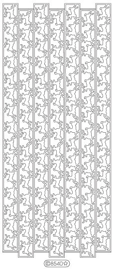 Starform RIBBON REINDEER SILVER N8540 Peel Off Stickers OUTLINE