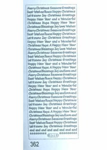 Starform N362 SILVER MINI WORDS CHRISTMAS Peel Stickers