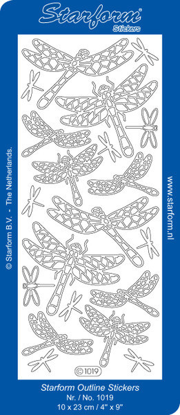 Starform LARGE DRAGONFLIES 1019 SILVER Peel Stickers