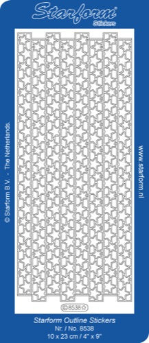 Starform Ribbon Border Stars SILVER Peel Sticker 8538 S