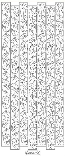 Starform RIBBON HOLLY Silver N8545 Peel Off Stickers OUTLINE