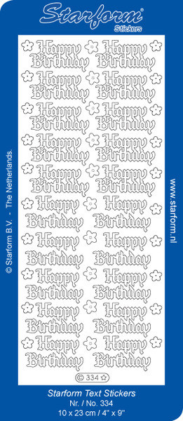 Starform HAPPY BIRTHDAY N334 GOLD Outline Peel Sticker